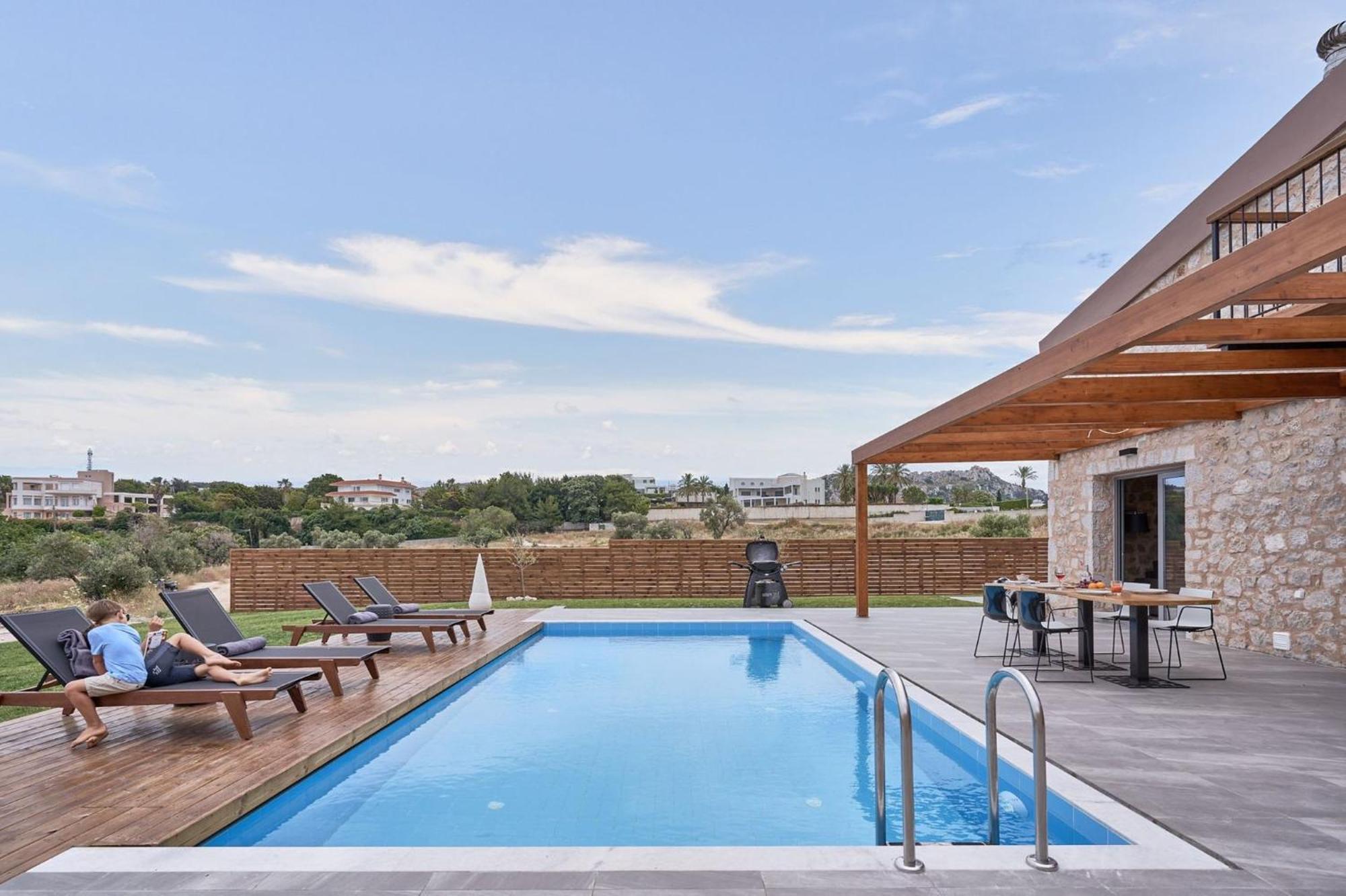 Villa Luxury Rhodes Amel Sea View Private Swimming Pool 3 Bedrooms Kalithea *